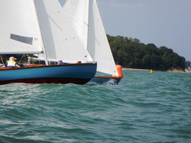 BODs finishing race 1 during the penultimate weekend of Redwing & One-Design 2020 racing at Bembridge photo copyright Mike Samuelson taken at Bembridge Sailing Club and featuring the Bembridge One Design class