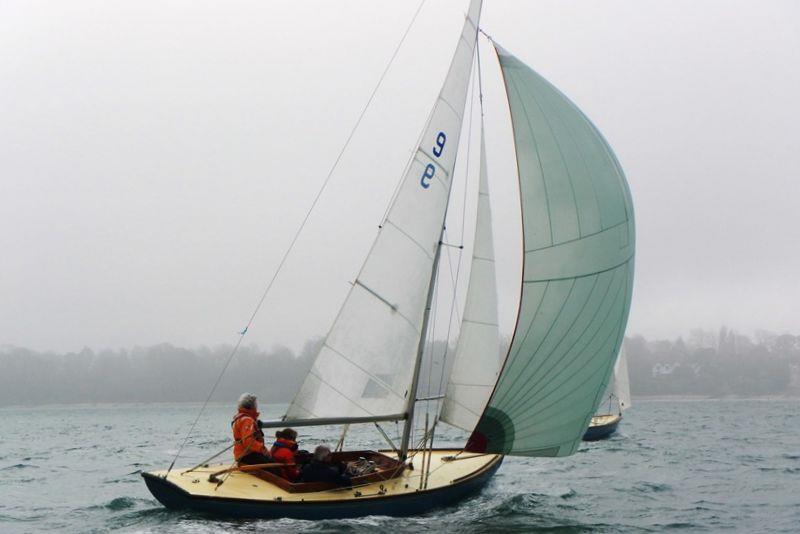 Easter Sunday at Bembridge, testing the experimental BOD spinnaker photo copyright Mike Samuelson taken at Bembridge Sailing Club and featuring the Bembridge One Design class