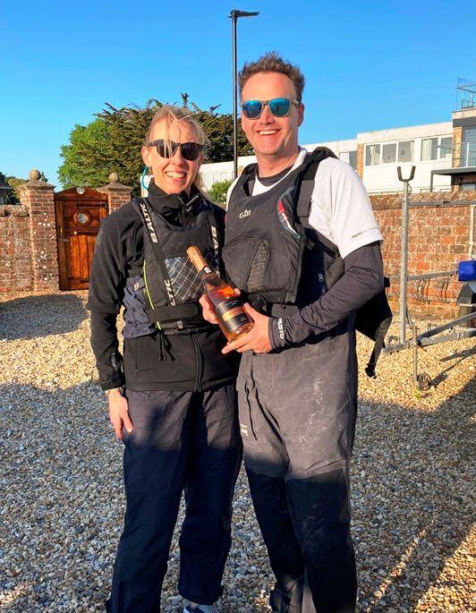 Champagne Challenge winners, James and Vicks Wilson in Quail - Late May Bank Holiday Keelboat Racing at Bembridge photo copyright Rob Mathieson taken at Bembridge Sailing Club and featuring the Bembridge Redwing class