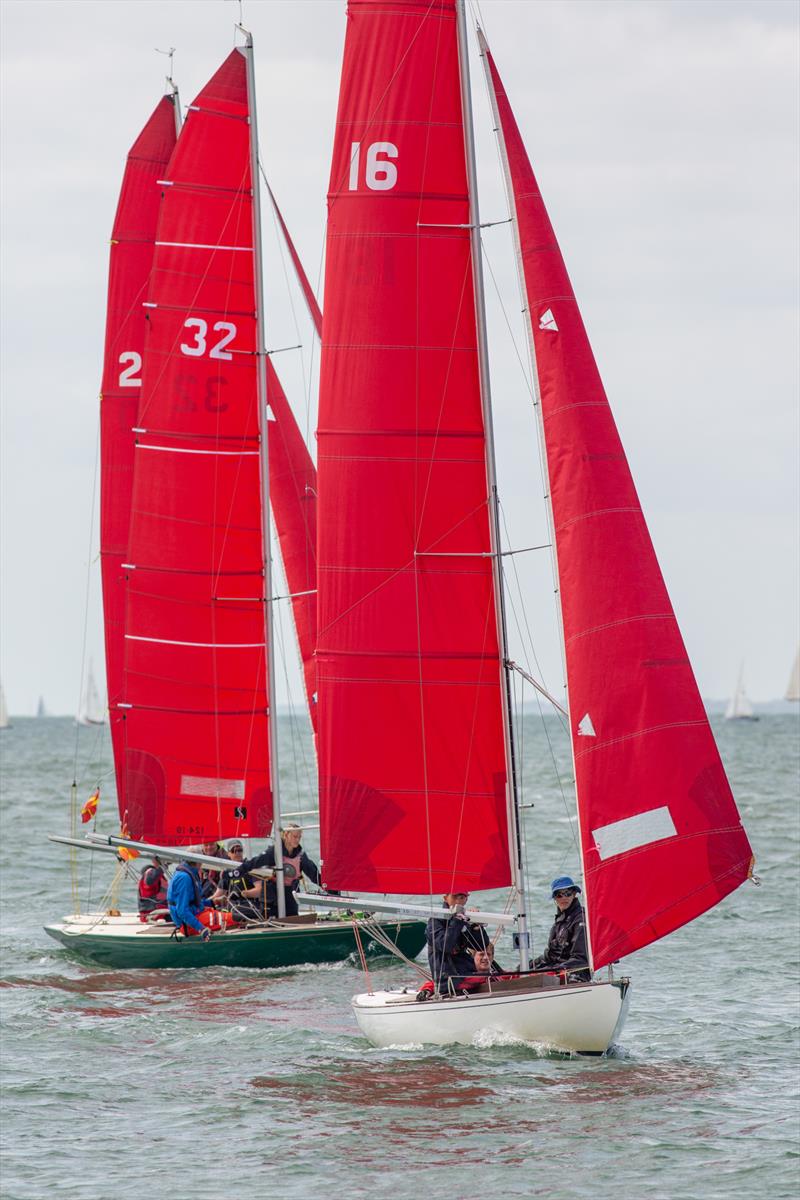 Bembridge Redwing fleet on Day 7 of Cowes Week 2025 photo copyright Martin Augustus / www.sailingimages.co.uk taken at Cowes Combined Clubs and featuring the Bembridge Redwing class