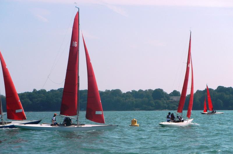 Redwing Youth Nationals at Bembridge, alongside club keelboat racing photo copyright Mike Samuelson taken at Bembridge Sailing Club and featuring the Bembridge Redwing class