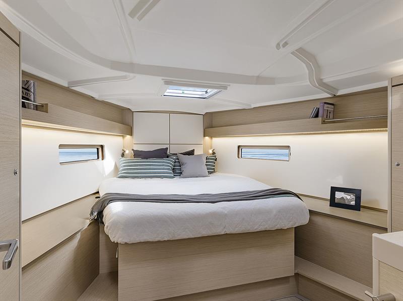 Master Stateroom of the Beneteau Oceanis 40.1 is huge - just like the bed. - photo © John Curnow