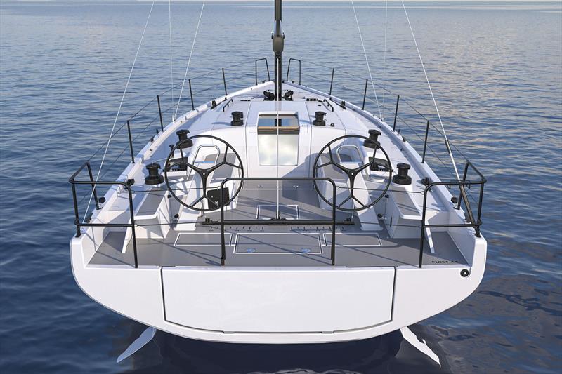 Deck layout for the Performance version Beneteau First 44 photo copyright Beneteau taken at  and featuring the Beneteau class