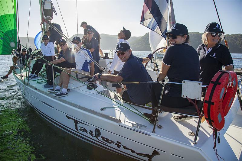 Tailwind is one vessel that always brings out a large crew, and they all smile. All day! 2022 Beneteau Pittwater Cup photo copyright John Curnow taken at Royal Prince Alfred Yacht Club and featuring the Beneteau class