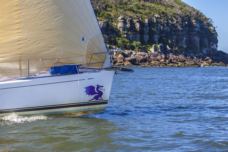 Puff coming around the Western end of Lion Island. 2022 Beneteau Pittwater Cup photo copyright John Curnow taken at Royal Prince Alfred Yacht Club and featuring the Beneteau class