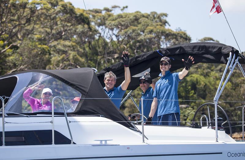 Knot A Diamond with Ariel Miners from sponsor MitchCap on the right enjoying his first day out sailing photo copyright John Curnow taken at Cruising Yacht Club of Australia and featuring the Beneteau class