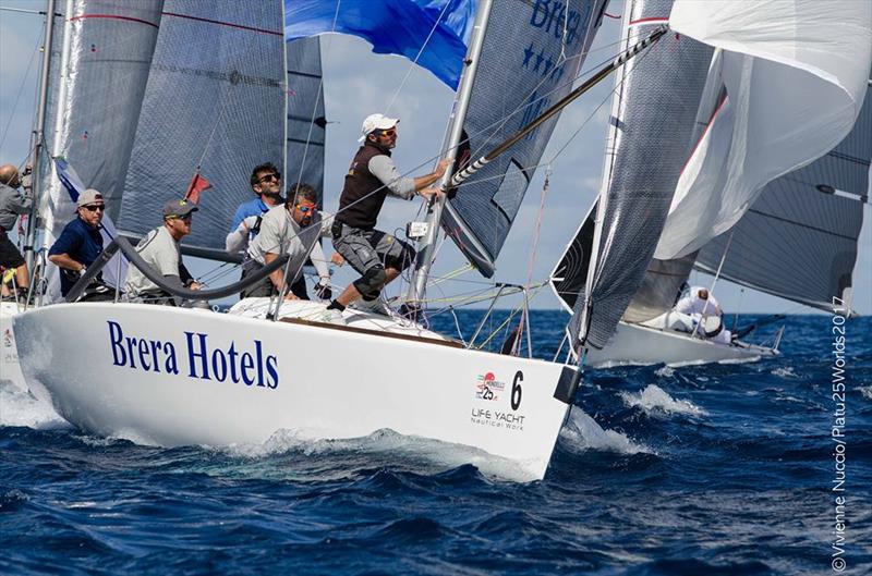 Brera Hotels on day 3 of the Platu25 Worlds at Mondello, Italy photo copyright Vivienne Nuccio / Platu 25 Worlds 2017 taken at Velaclub Palermo and featuring the Platu 25 class