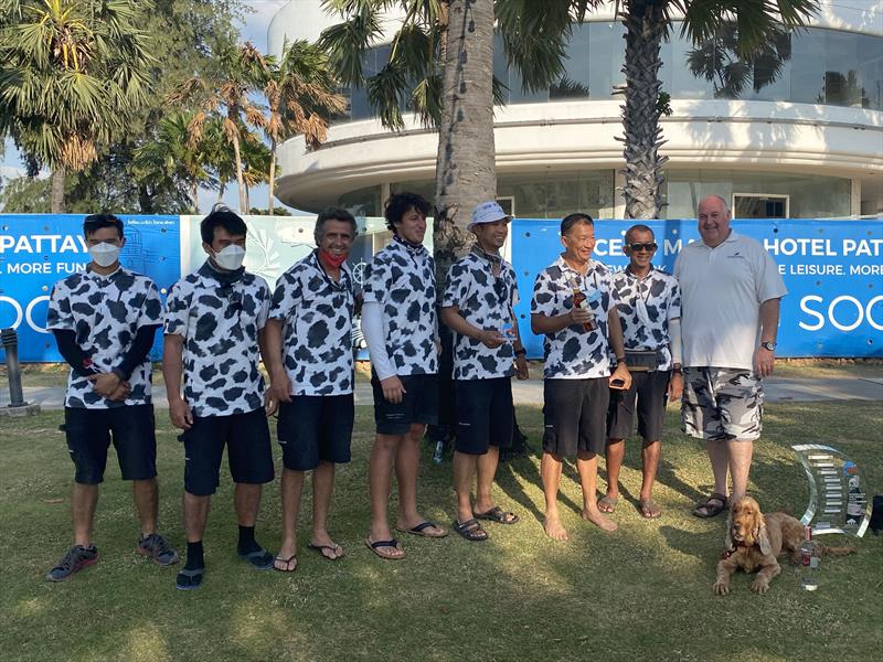 OMYC Platu Championship of Thailand 2021, K Ithinai and the weekend's winning crew photo copyright Dave Gray taken at Ocean Marina Yacht Club and featuring the Platu 25 class