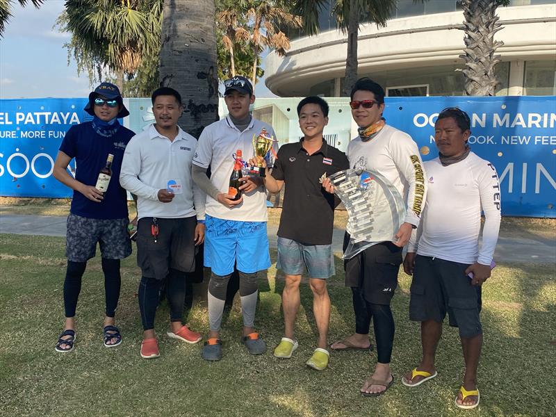 OMYC Platu Championship of Thailand 2021. Overall Champs, Totsapon Mahawichean and the YRAT team photo copyright Dave Gray taken at Ocean Marina Yacht Club and featuring the Platu 25 class