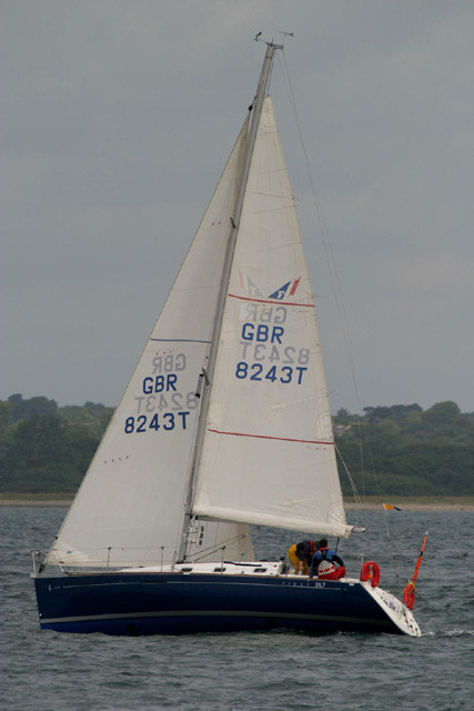 The Beneteau First 31.7 'Baby Blue' in the JOG Cowes to Weymouth Race 2006 photo copyright Martin Augustus / www.sailingimages.co.uk taken at  and featuring the Beneteau First 31.7 class