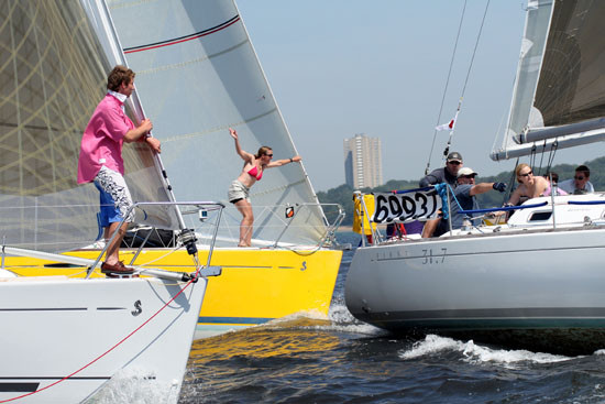 Nine boats for the 31.7 Solent Regatta photo copyright Rob Munro / www.robmunro.co.uk taken at  and featuring the Beneteau First 31.7 class