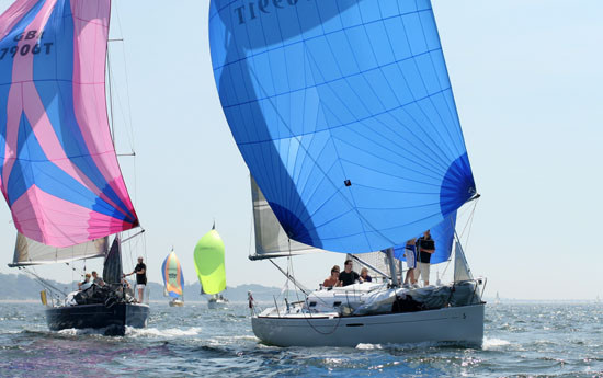 Nine boats for the 31.7 Solent Regatta photo copyright Rob Munro / www.robmunro.co.uk taken at  and featuring the Beneteau First 31.7 class