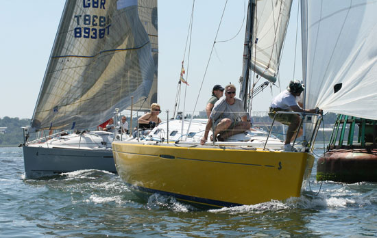 Nine boats for the 31.7 Solent Regatta photo copyright Rob Munro / www.robmunro.co.uk taken at  and featuring the Beneteau First 31.7 class