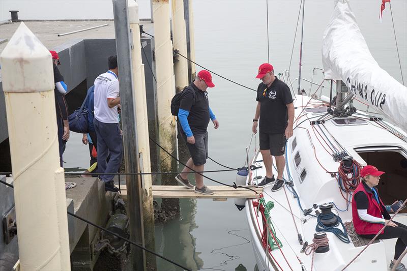 Macau Cup 2018. Walking the plank photo copyright Guy Nowell taken at  and featuring the Beneteau 40.7 class