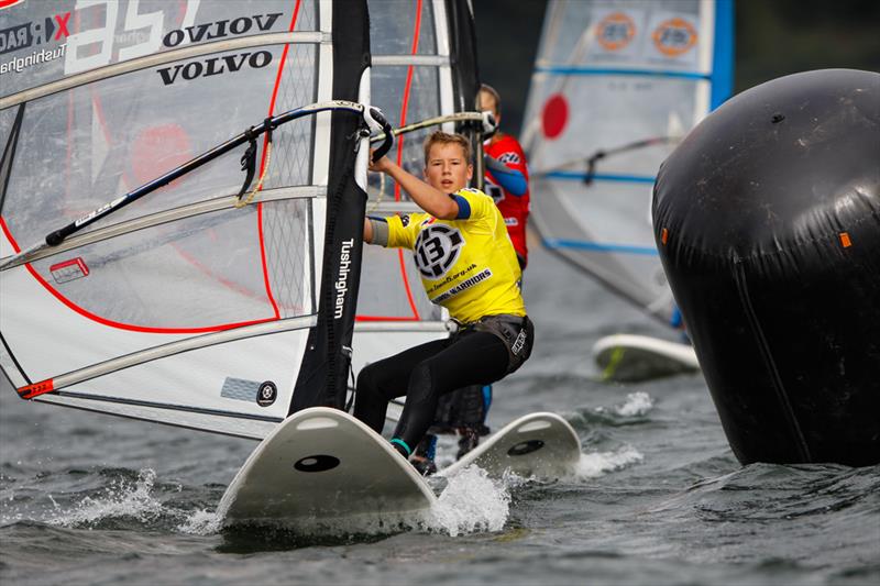 Isaac Bradley-Baker on day 2 of the RYA/UKWA National Windsurfing Championships photo copyright Paul Wyeth / RYA taken at Rutland Sailing Club and featuring the Bic Techno class