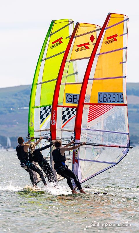 Techno 293s training in Poole Harbour - photo © David Harding / www.sailingscenes.com