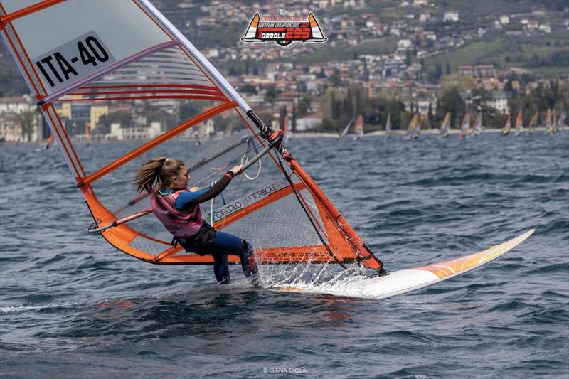 Techno 293 European Championships in Torbole - Day 4 photo copyright Elena Giolai taken at Circolo Surf Torbole and featuring the Bic Techno class