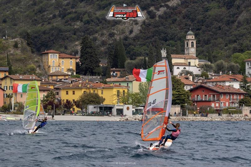 Techno 293 European Championships in Torbole - Day 5 photo copyright Elena Giolai taken at Circolo Surf Torbole and featuring the Bic Techno class