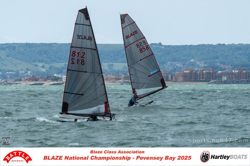 Stacey Bray and Ben Harden during the Battle Brewery and Hartley Boats Blaze Nationals at Pevensey Bay photo copyright Petru Balau Sports Photography / sports.hub47.com taken at Pevensey Bay Sailing Club and featuring the Blaze class