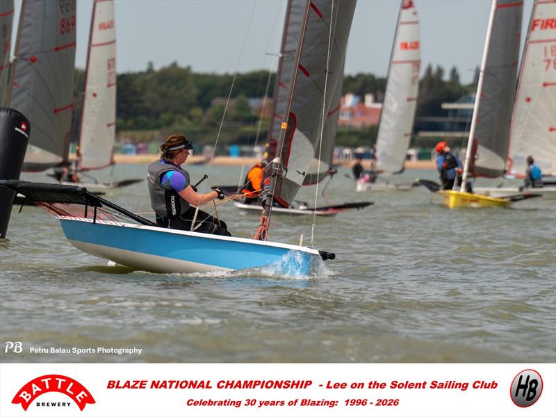 Alex Porteous wins First Lady - Battle Brewery and Hartley Boats Blaze Nationals at Lee-on-the-Solent photo copyright Petru Balau Sports Photography / sports.hub47.com taken at Lee-on-the-Solent Sailing Club and featuring the Blaze class
