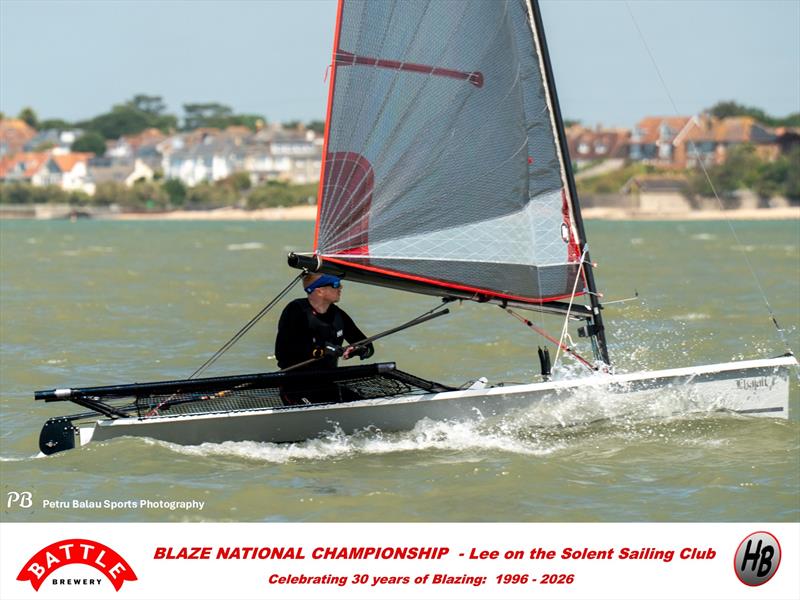 Charlie Matthews, overall winner - Battle Brewery and Hartley Boats Blaze Nationals at Lee-on-the-Solent photo copyright Petru Balau Sports Photography / sports.hub47.com taken at Lee-on-the-Solent Sailing Club and featuring the Blaze class