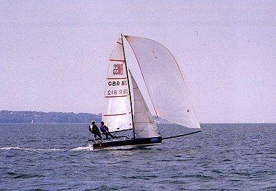 2002 Boss National Champions Dan Dixon & Gareth Davies photo copyright Julian Cramp taken at Highcliffe Sailing Club and featuring the Boss class