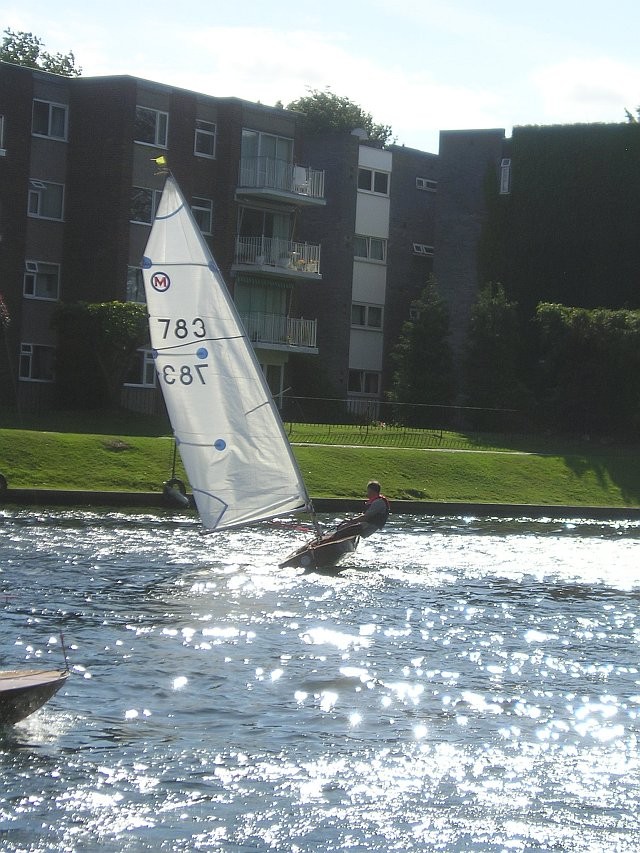 An angry Thames for the Staines British Moth open photo copyright Karen Honour taken at Staines Sailing Club and featuring the British Moth class