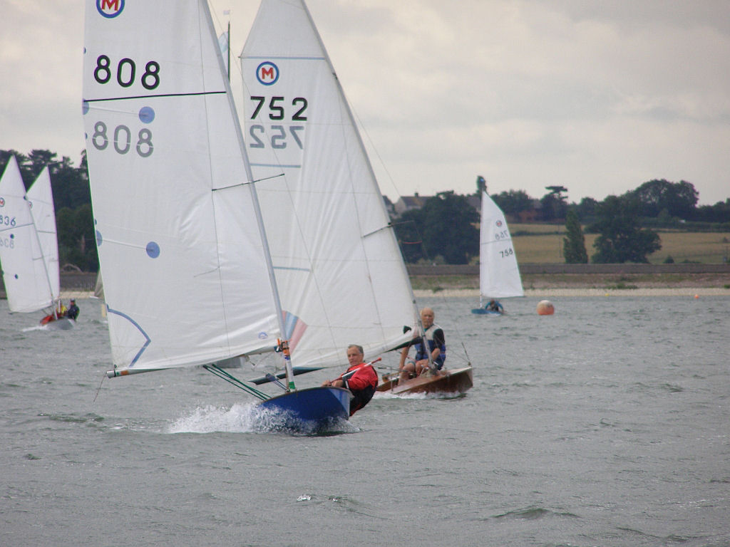 Action from the British Moth nationals at Northampton photo copyright Karen Collyer taken at Northampton Sailing Club and featuring the British Moth class