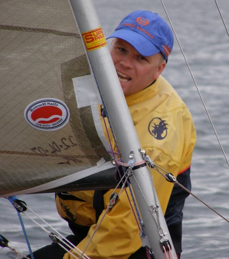 Rob Wilder at the National Champs photo copyright Karen Collyer taken at Northampton Sailing Club and featuring the British Moth class
