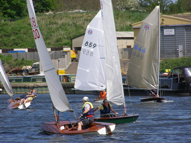 Glorious sunshine and a gusty breeze for the British Moths at Evesham photo copyright Karen Collyer taken at Evesham Sailing Club and featuring the British Moth class