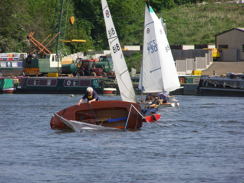 Glorious sunshine and a gusty breeze for the British Moths at Evesham photo copyright Karen Collyer taken at Evesham Sailing Club and featuring the British Moth class