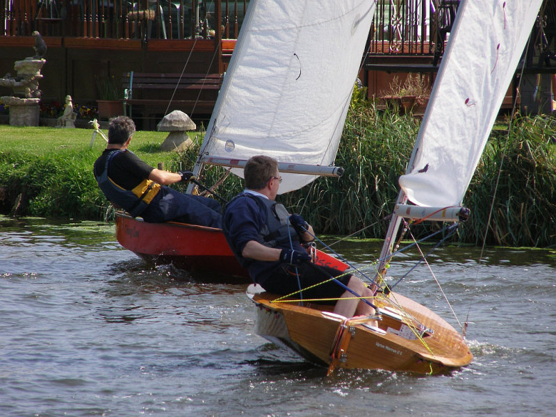 Glorious sunshine and a gusty breeze for the British Moths at Evesham photo copyright Karen Collyer taken at Evesham Sailing Club and featuring the British Moth class