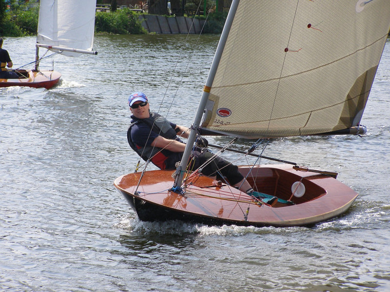 Glorious sunshine and a gusty breeze for the British Moths at Evesham photo copyright Karen Collyer taken at Evesham Sailing Club and featuring the British Moth class