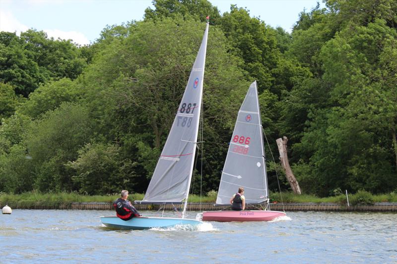 Toby Cooper and Elaine Laverty racing in the British Moth open meeting at Earlswood Lakes photo copyright James Patterson taken at Earlswood Lakes Sailing Club and featuring the British Moth class