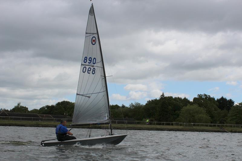 Roger Witts racing in the British Moth open meeting at Earlswood Lakes photo copyright James Patterson taken at Earlswood Lakes Sailing Club and featuring the British Moth class