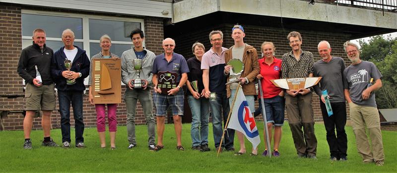 British Moth Nationals at Staunton Harold (l-r) Andy Mathews, Tim Davison, Elaine Gillingham, Robbie Claridge, Ian Heywood, Abby Freeley, Jeremy Higson, Edward Higson, Jenny Bentley, Robert Paynter, Toby Smith & Colin Hall - photo © Jennifer Heward-Craig & Pete Styles