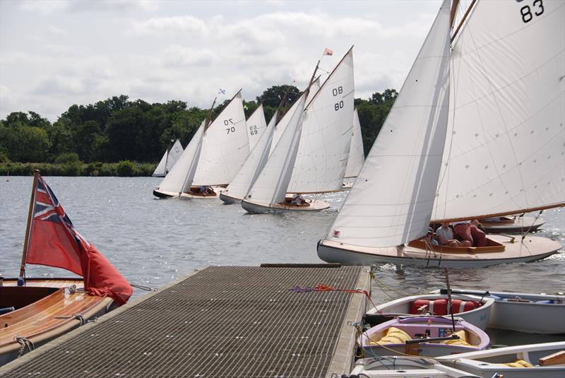 Start of Broads O.D. race at Wroxham Week photo copyright Bill Webber & Ivan Ringwood taken at Norfolk Broads Yacht Club and featuring the Broads One Design class