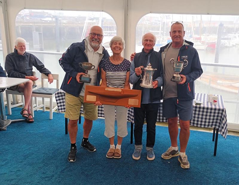 Lowestoft Sea Week - the Broads One Design crew of 'Solan': Ian Timms, Peter Reeve, Ed Whipp and Anthony Knights - winning the AJ Rix Trophy, Tadpole Trophy, Lady Mayhew Trophy, Curlew Cup and Kingsley Farrington Trophy - photo © Bob Girling