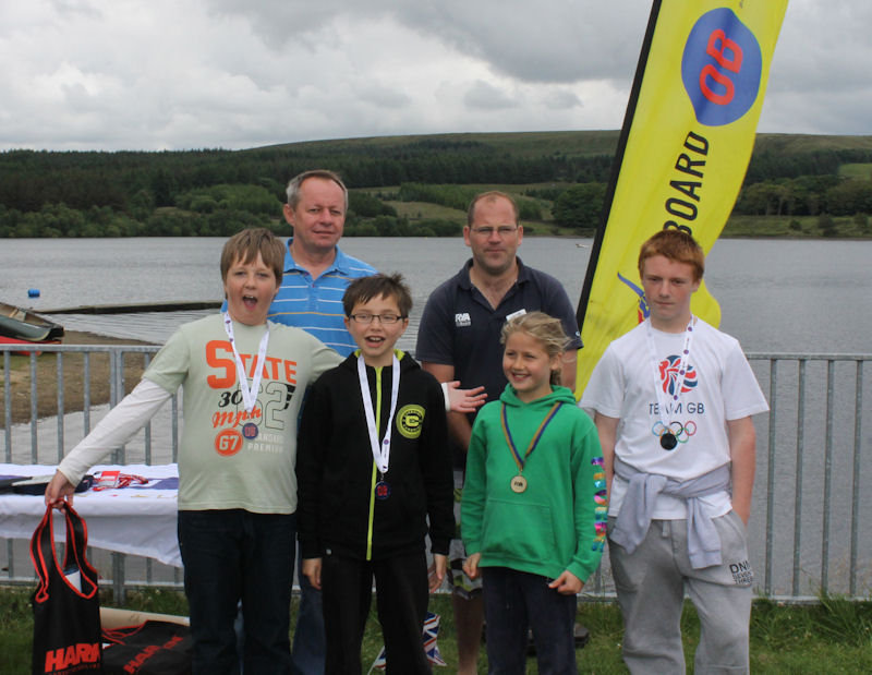 Prize winners after the Bug racing at Delph photo copyright OnBoard taken at Delph Sailing Club and featuring the Bug class