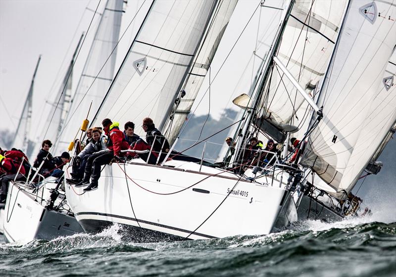 Swansea at the BUCS Student Yachting Championships photo copyright Harry Bowerman / harrybowerman.shootproof.com taken at Portsmouth University Sailing Club and featuring the BUSA class