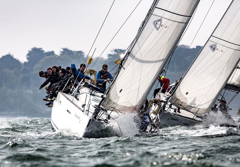 Edinburgh and Swansea at the BUCS Student Yachting Championships photo copyright Harry Bowerman / harrybowerman.shootproof.com taken at Portsmouth University Sailing Club and featuring the BUSA class