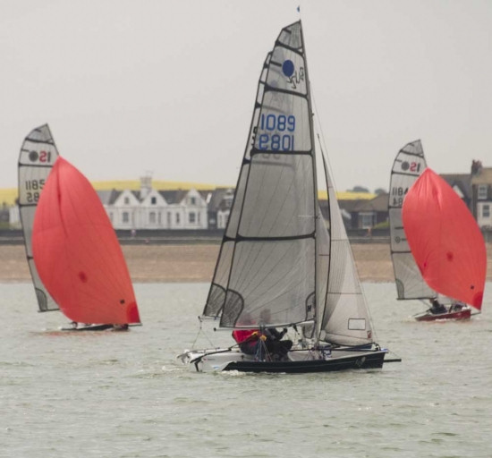 Four teams for first event of photo copyright Chas Bedford taken at Isle of Sheppey Sailing Club and featuring the Buzz class