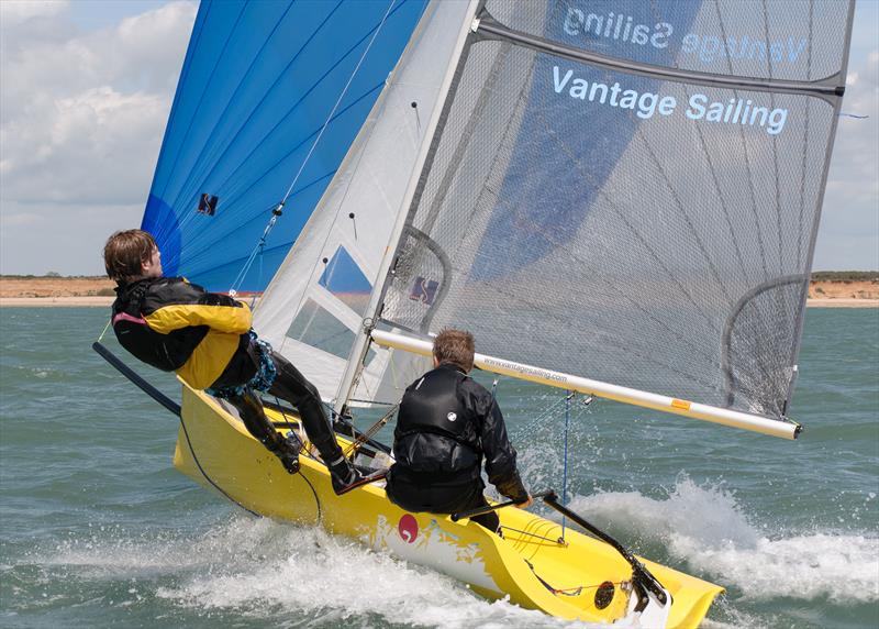 Mark & Rob Turner in Buzz 949 during the Buzz Nationals at Warsash photo copyright Iain McLuckie taken at Warsash Sailing Club and featuring the Buzz class