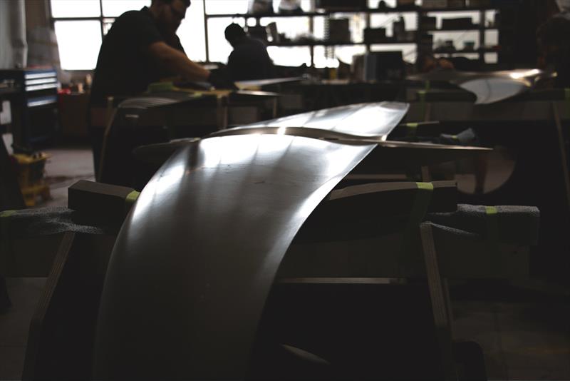 The new foils have a complex shape - C-Tech build facility - September 2025 photo copyright C-Tech taken at Auckland Sailing Club and featuring the  class