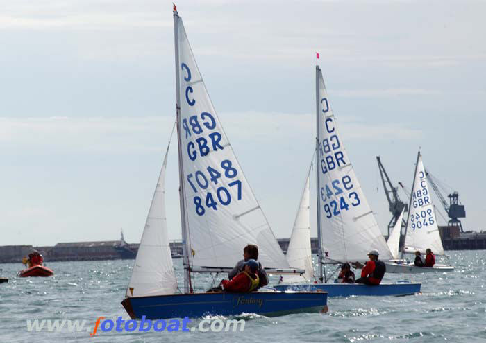 The final day of racing at the Cadet nationals where 106 teams took part photo copyright Steve Bell / www.fotoboat.com taken at Weymouth & Portland Sailing Academy and featuring the Cadet class