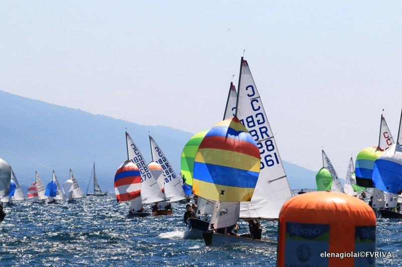 Cadet Worlds at Lake Garda day 2 photo copyright Elena Giolai / Fraglia Vela Riva taken at Fraglia Vela Riva and featuring the Cadet class