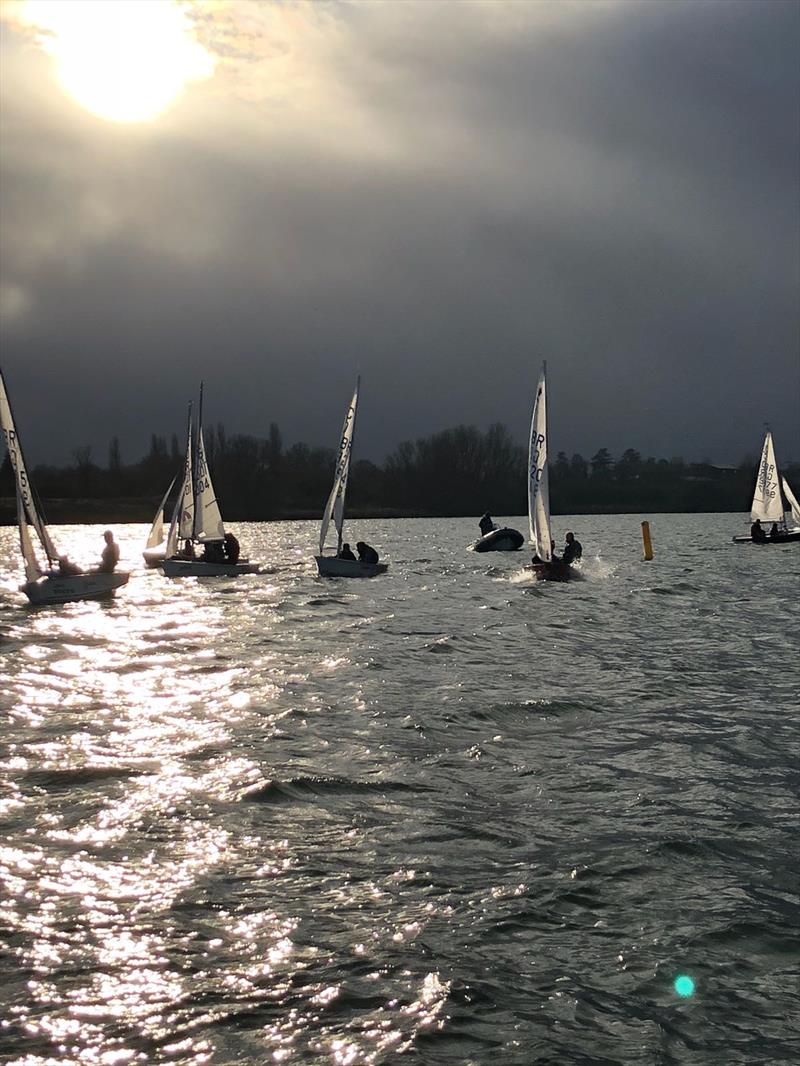 Cadet class Winter Training photo copyright Doug Targett taken at Grafham Water Sailing Club and featuring the Cadet class