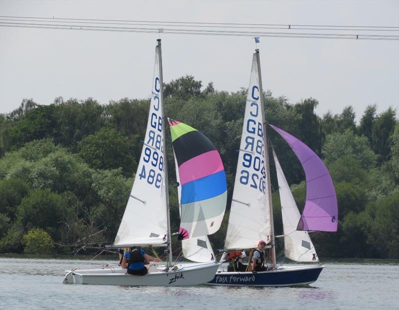 9948 & 9026 neck and neck during the Fishers Green Cadet Open photo copyright Roberto Mancini taken at Fishers Green Sailing Club and featuring the Cadet class