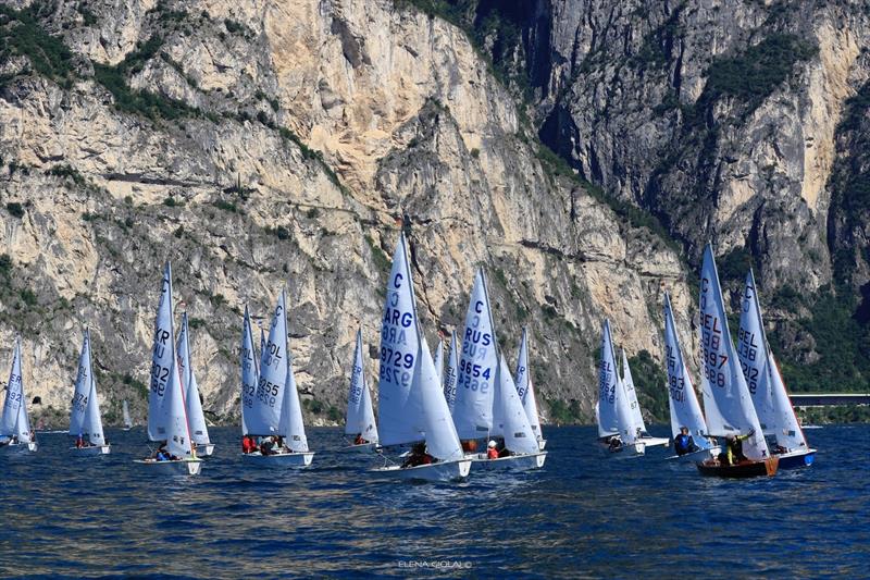 Cadet Worlds 2021 on Lake Garda photo copyright Elena Giolai taken at Fraglia Vela Riva and featuring the Cadet class