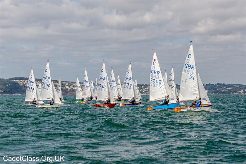 Cadet UK National Championships at Brixham photo copyright Tim Hampton / www.timhampton.uk taken at Brixham Yacht Club and featuring the Cadet class